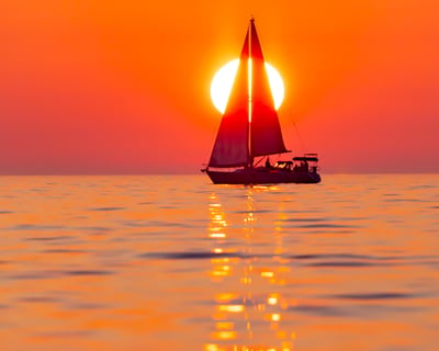Sunset Sail on Lake Michigan From South Haven