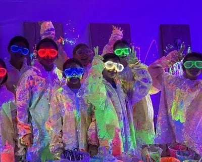 Glow-in-the-Dark Splatter Painting Party in Greenville