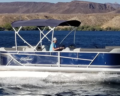 25' Tritoon Boat Rental in Willow Beach