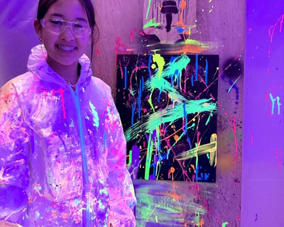 Glow-In-The-Dark Splatter Painting Session in Greenville