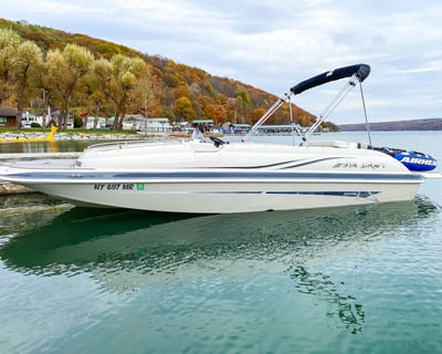 20' Deck Boat Rental in Hammondsport