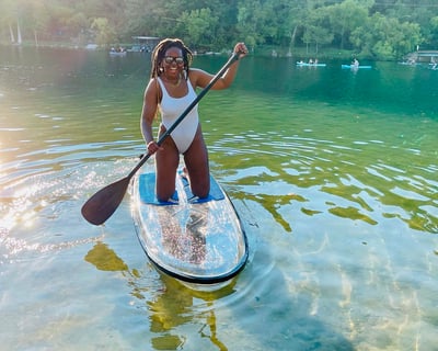 Transparent Stand-Up Paddleboard Rental on Lake Austin