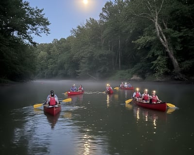 Moonlight Canoe Trip in Hocking Hills