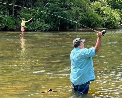 Guided Fly Fishing Lessons in Boone's Mountain Waters
