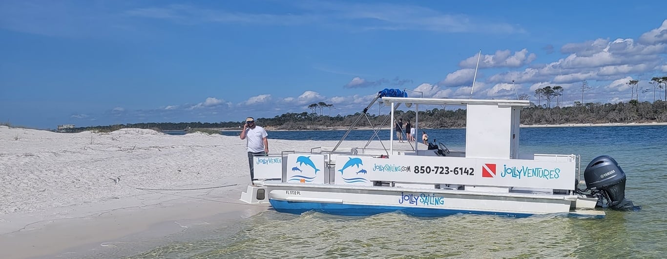 Private or Semi-Private Powerboat Dolphin Cruise with Beach Stop