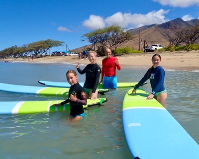 Family Surf Lesson at Ukumehame Beach