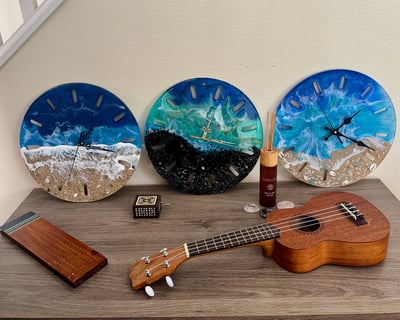 Ocean Resin Clock Workshop in Maui