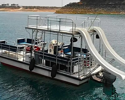 Pontoon Charter on Lake Austin With Dueling Slides