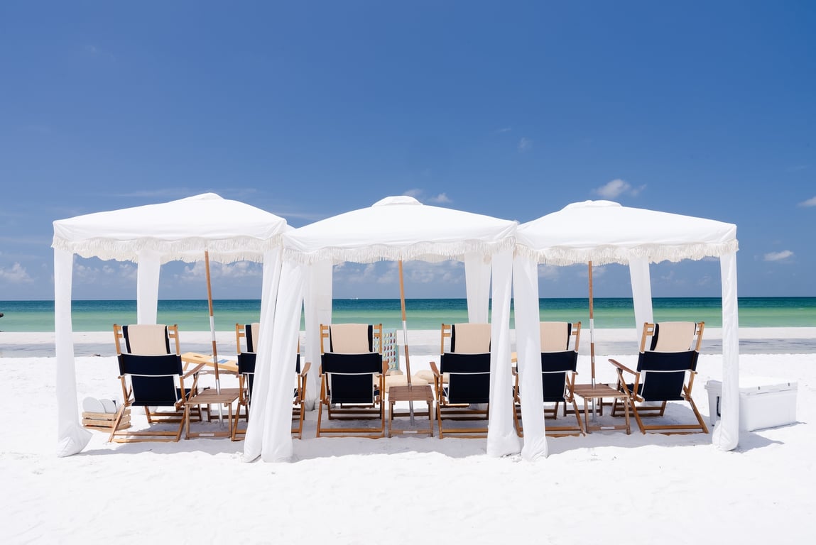 Holmes Beach Glamping Cabana Setup for 6