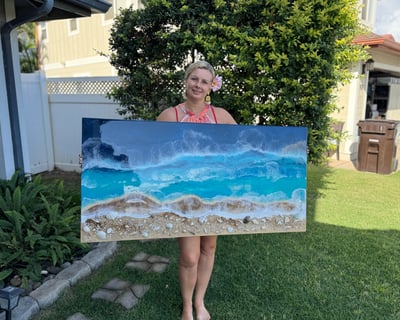 Ocean-Inspired Epoxy Resin Painting Workshop in Maui