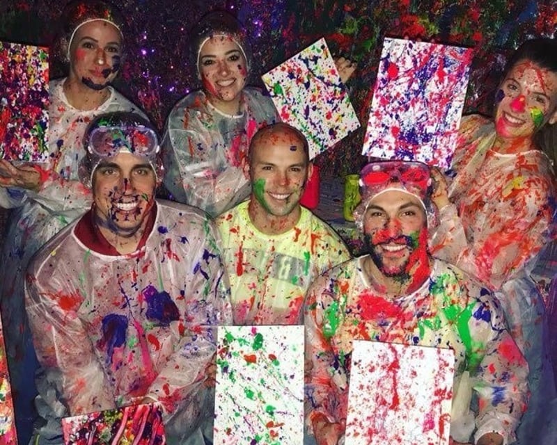 Private Neon Splatter Rage Painting in Houston