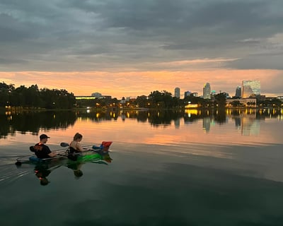 Clear Kayak Tour at Sunset on Orlando Lakes