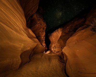 Photograph Upper Antelope Canyon at Night From Page