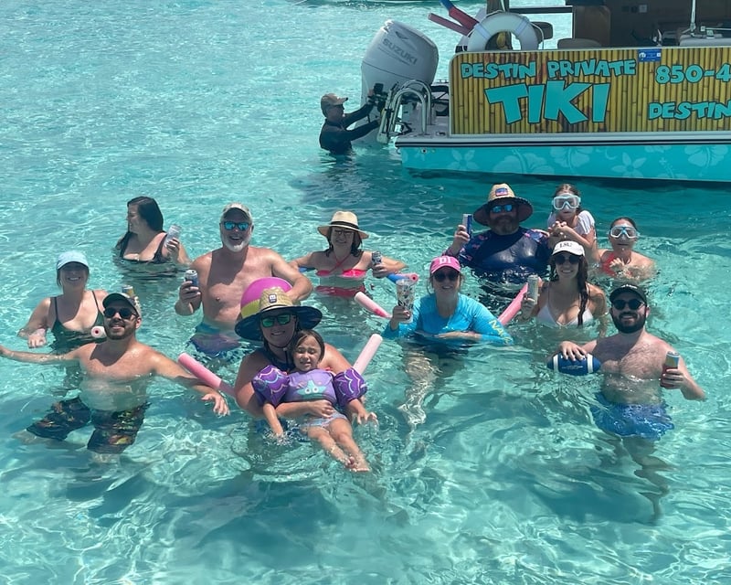 Shared Tiki Boat Cruise to Crab Island from Destin