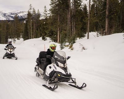 Morning Guided Snowmobile Tour in Moran