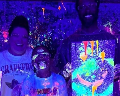 Glow-in-the-Dark Splatter Art Class in Sacramento