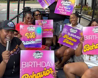 Pink Jeep Party Ride Through Houston's 3rd Ward