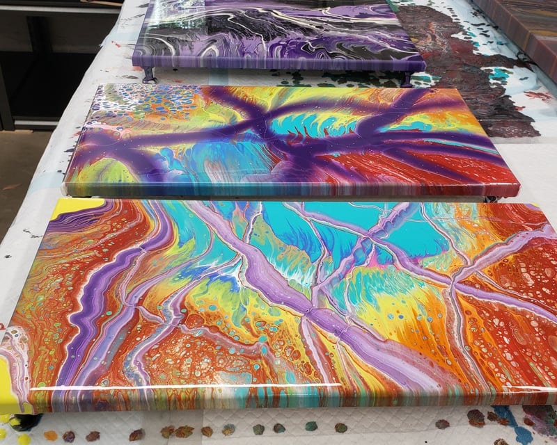 Family Fluid Art Pour Painting Class in Red Oak, TX