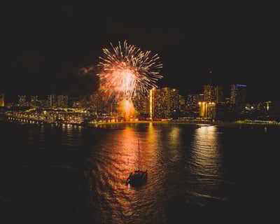 Waikiki Friday Night Fireworks Sail with Drinks and Bento