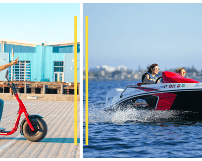 GPS-Guided Scooter & Speedboat Combo Tour in San Diego