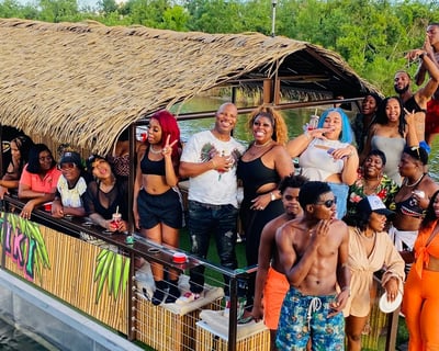 Cruise Bayou Bienvenue on a Tiki Party Boat