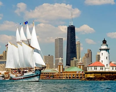 Chicago Sunset Skyline Sail