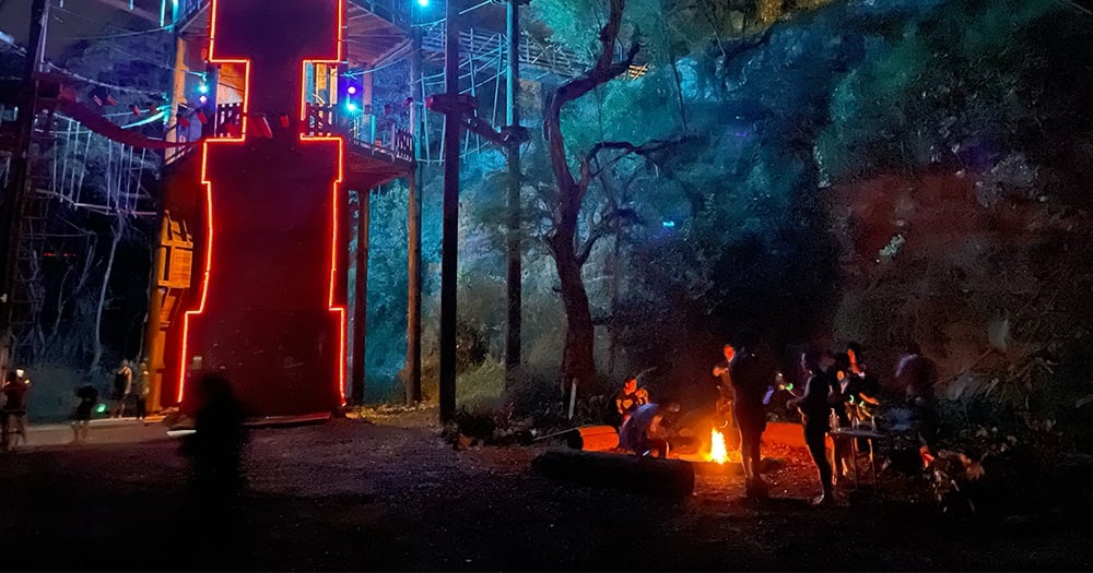 Night Ninja Adventure Course with Campfire S'mores