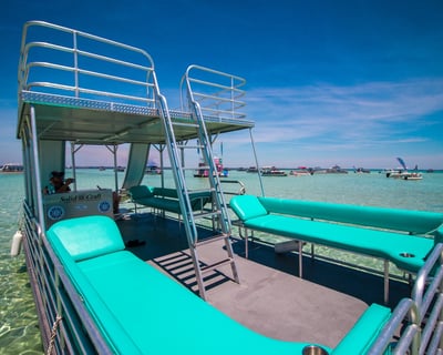 14-Person Double-Decker Pontoon Boat With Two Slides