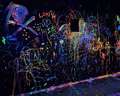 Glow-in-the-Dark Splatter Painting in Westwood