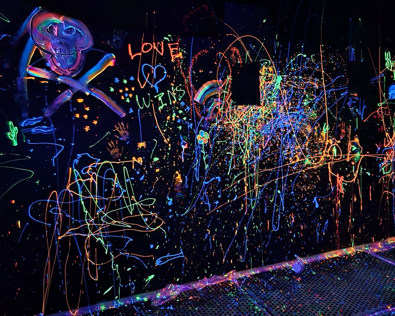 Glow-in-the-Dark Splatter Painting in Westwood