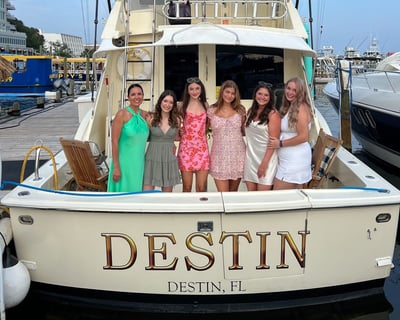 Cruise Emerald Waters on 45ft Hatteras Yacht