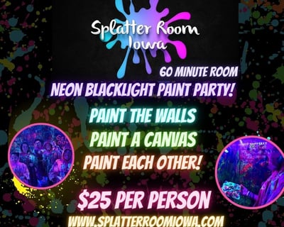 1-Hour Splatter Painting Session in Des Moines