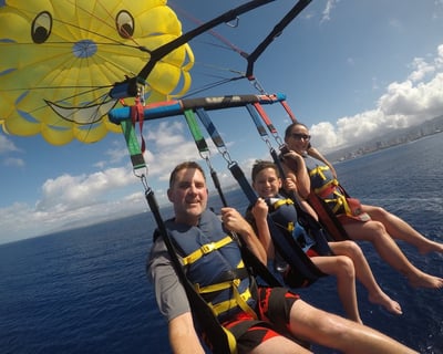 Parasailing Over Waikiki Beach with Custom Heights