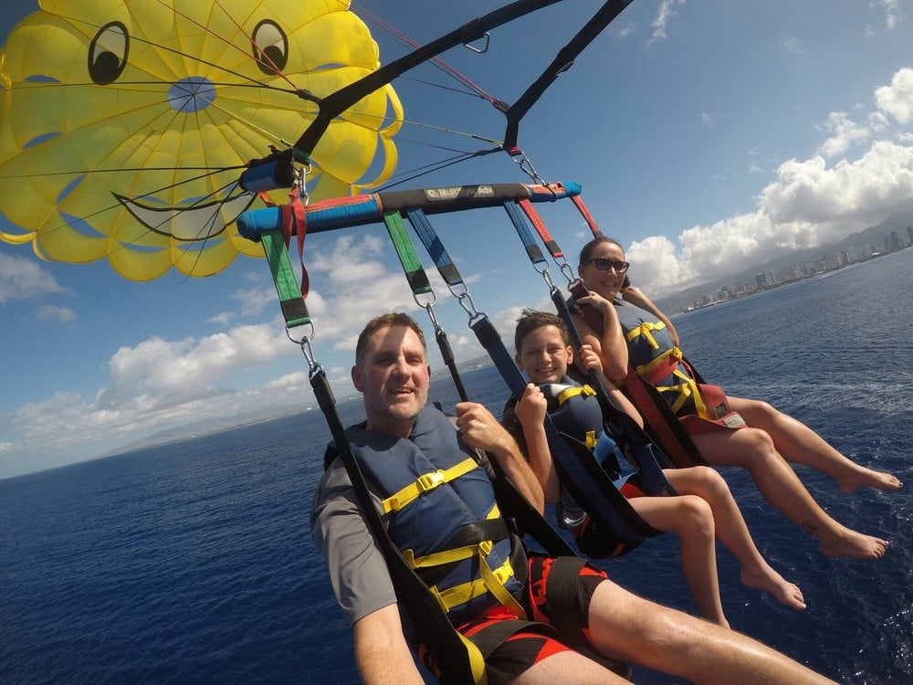 Parasailing Over Waikiki Beach with Custom Heights