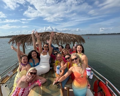 Bachelorette Tiki Boat Charter in Folly Beach