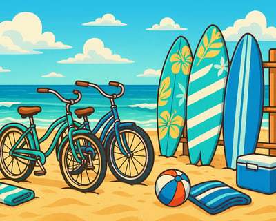 Full-Day Bike & Surfboard Rental