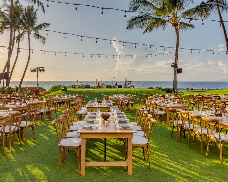 Beachfront Hawaiian Luau with Classic Seating in Wailea