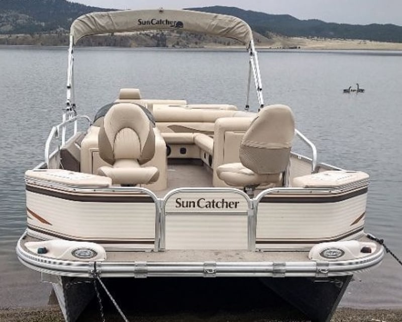 20' Fishing Pontoon Rental on Hauser Lake Near Helena