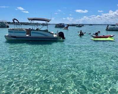 Private Crab Island Single-Deck Pontoon Charter