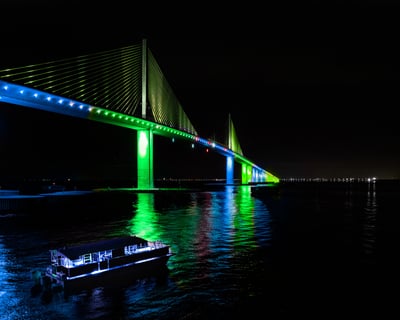 Island Sunset and Skyway Light Show