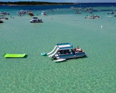 Private Crab Island Double-Slide Pontoon Charter