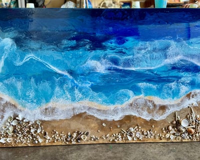 Ocean-Inspired Epoxy Resin Painting Workshop in Maui