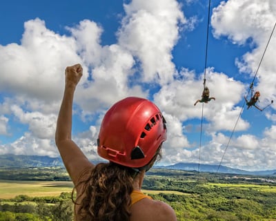 Kipu Ranch Prone Zipline Flight