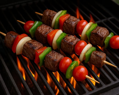 Cook Angus Sirloin Kabobs in Ohiopyle