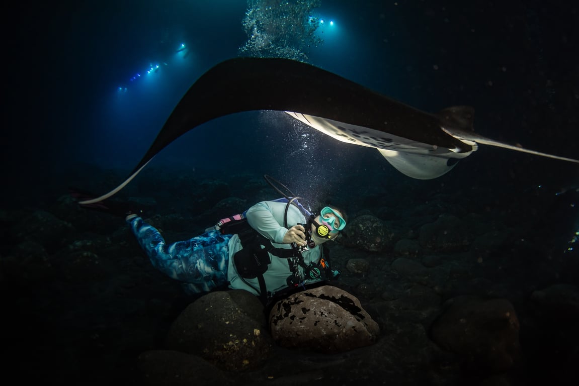 Kona Manta Ray Night Dive with Reef Exploration