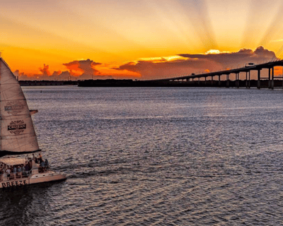 Charleston Harbor Sunset Sail on 55-Foot Catamaran