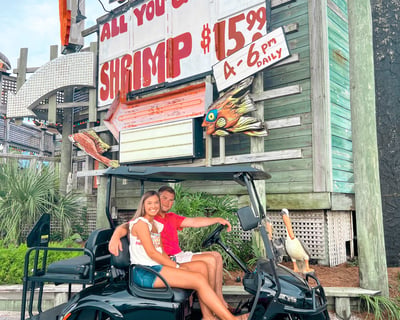 Explore Okaloosa Island by 4-Seater Golf Cart