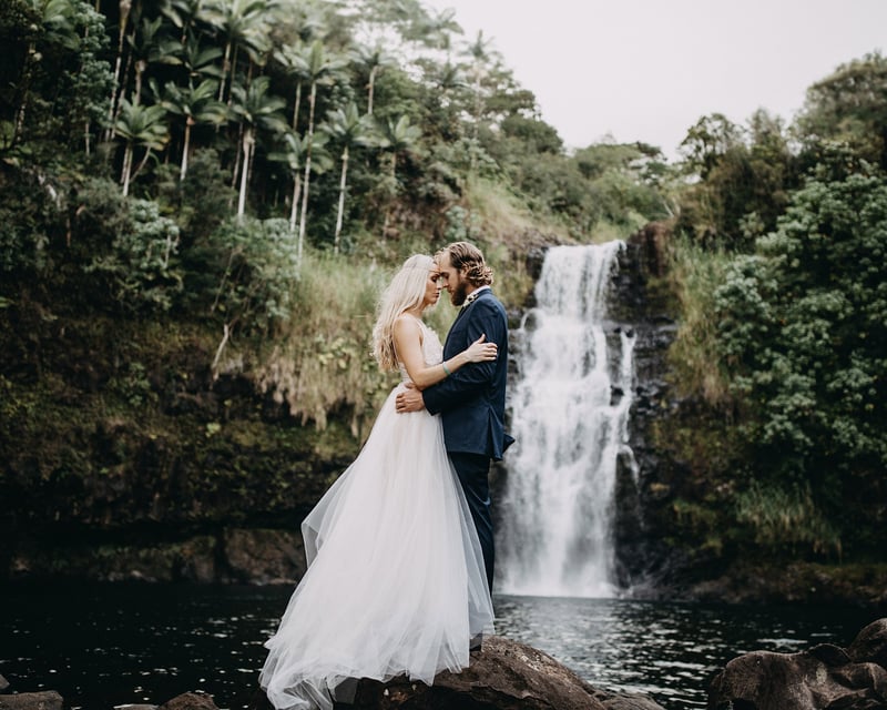 Intimate Waterfall Wedding at Kulaniapia Falls, Hilo