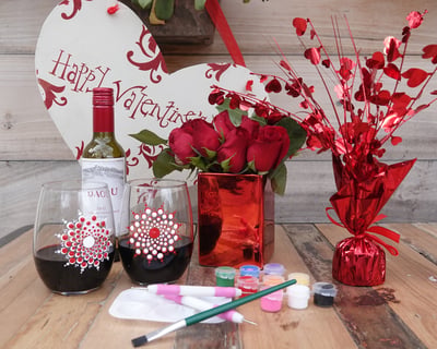Mandala Wine Painting Box in Rancho Palos Verdes