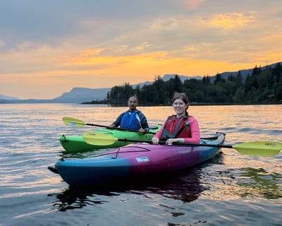 Guided Sunset Kayak Tour in Columbia River Gorge